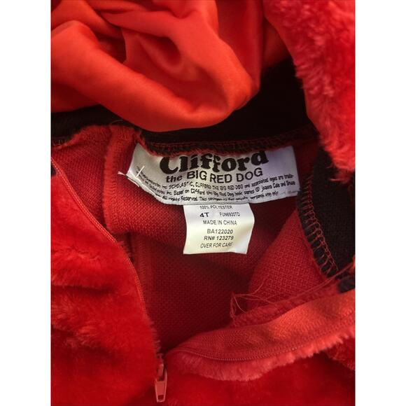 Clifford the Big Red Dog Bodysuit Costume Toddler 4T Halloween - Picture 2 of 2